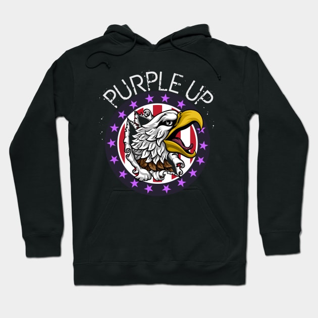 Purple Up Military Child Purple-Up Eagle for Military Kids Hoodie by alcoshirts